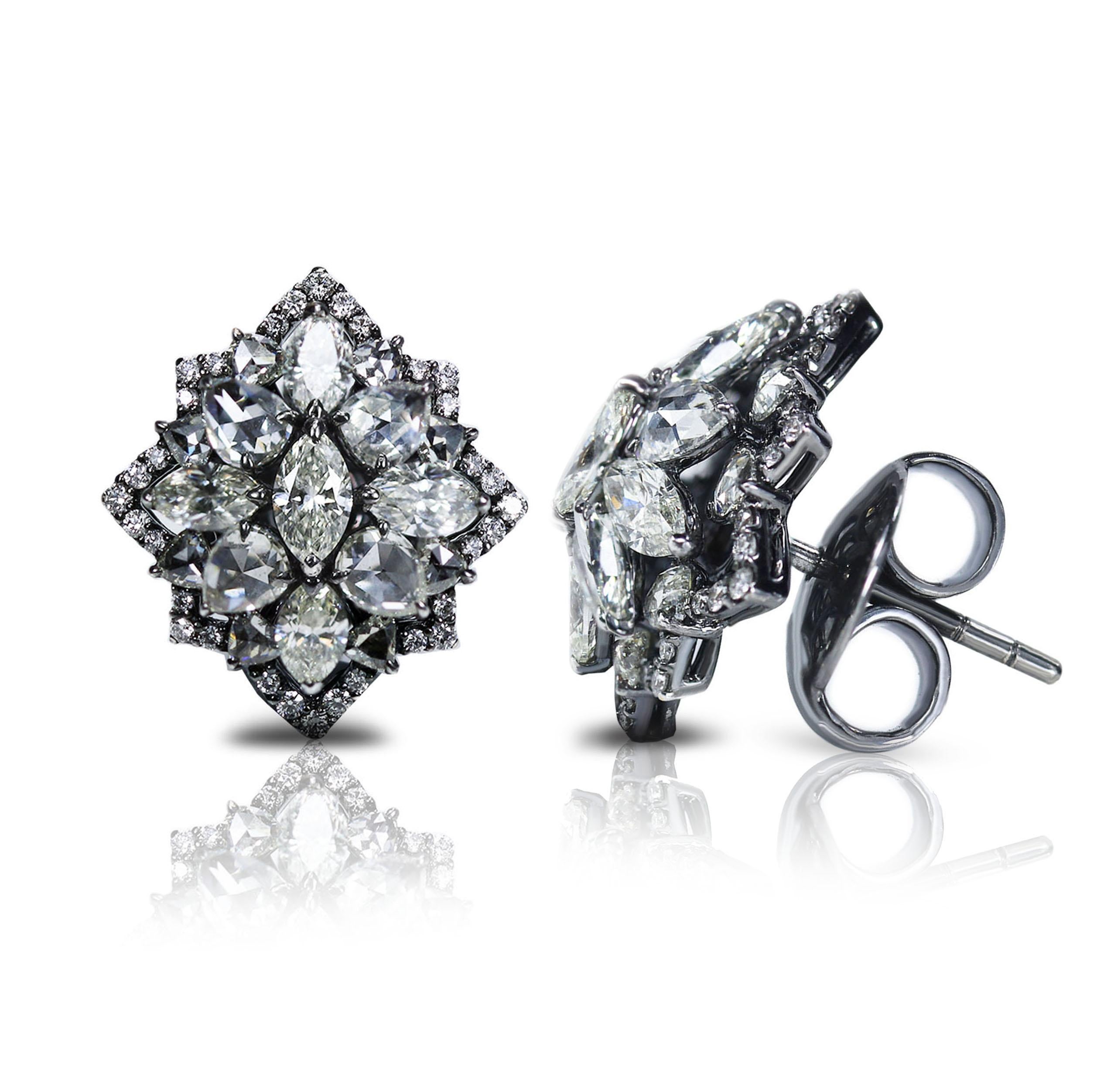 G-H,I-J/ VS-SI brilliant cut and rosecut diamond tops

Expounding the virtue of the ‘good things come in small packages’ ideology are these statement diamond tops. Not only do they tap into the reigning trend of oversized stud earrings, they also