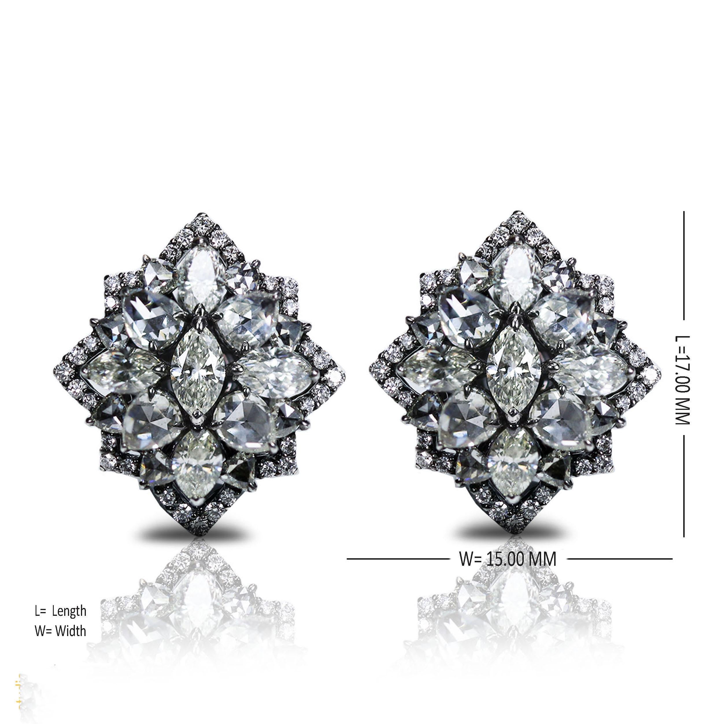 Studio Rêves 18 Karat White Gold Diamond Tops In New Condition In Mumbai, Maharashtra