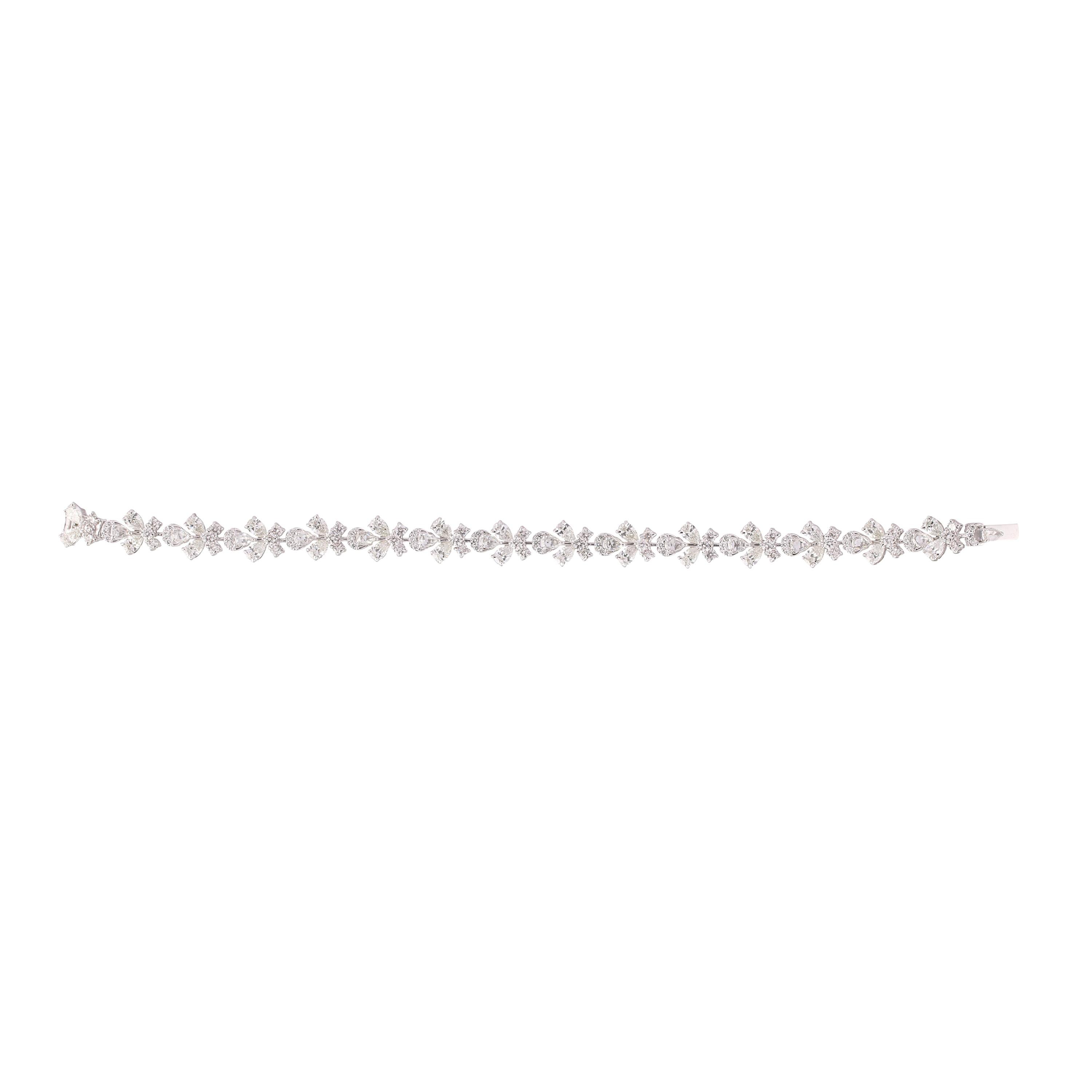 Contemporary Studio Rêves 7.91 Carat Butterfly Diamond Tennis Bracelet in 18 Karat Gold