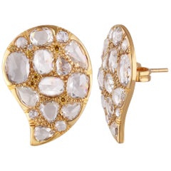 White Diamond Stud Earrings