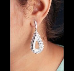 Studio Rêves Almond Drop Rosecut Diamond Dangling Earrings in 18 Karat Gold