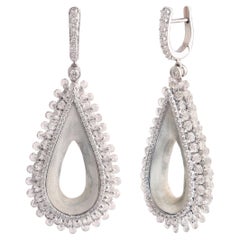 Studio Rêves Almond Drop Rosecut Diamond Dangling Earrings in 18 Karat Gold