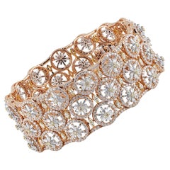 Studio Rêves Baguette Snowflakes Diamond Tennis Bracelet in 18 Karat Gold