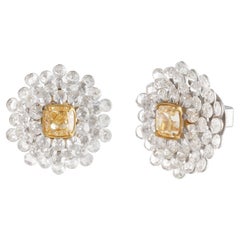 Studio Rêves 'Blooming Radiance' Diamond Stud Earrings in 18K White Gold