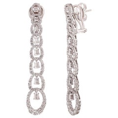 Studio Rêves Contemporary Diamond Dangling Earrings in 18 Karat Gold