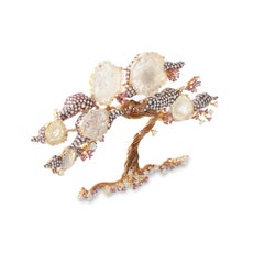 Studio Rêves Kristallblüte Reverie Brosche aus 18K Weißgold