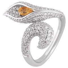 Studio Rêves Diamond and Citrine Cocktail Ring in 18 Karat Gold