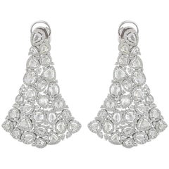 Studio Rêves Diamond Carpet Dangling Earrings in 18 Karat White Gold