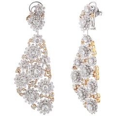 Studio Rêves Diamond Floral Carpet Earrings in 18 Karat Gold