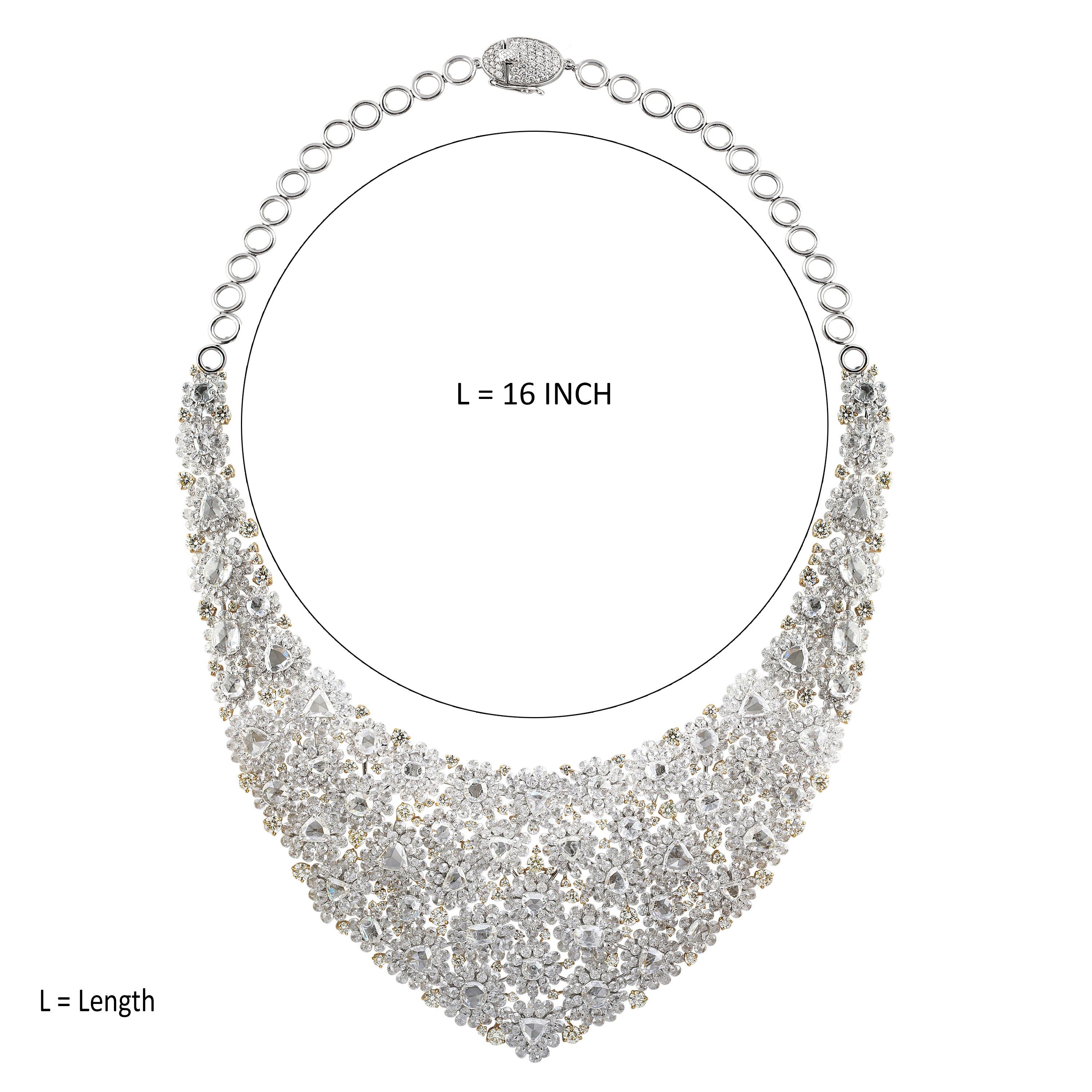 Contemporain Studio Rêves Collier tapis de diamants en or 18 carats et grappes de diamants en vente