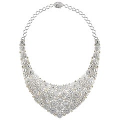 Studio Rêves Diamond Floral Cluster Diamond Carpet Necklace in 18 Karat Gold