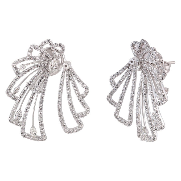 Studio Rêves Diamond Stud Earrings in 18 Karat White Gold For Sale at ...