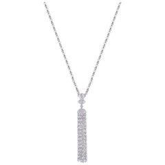 Studio Rêves Diamond Tassel Necklace in 18 Karat White Gold