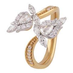 Studio Rêves Diamond Tulips Ring in 18 Karat Gold