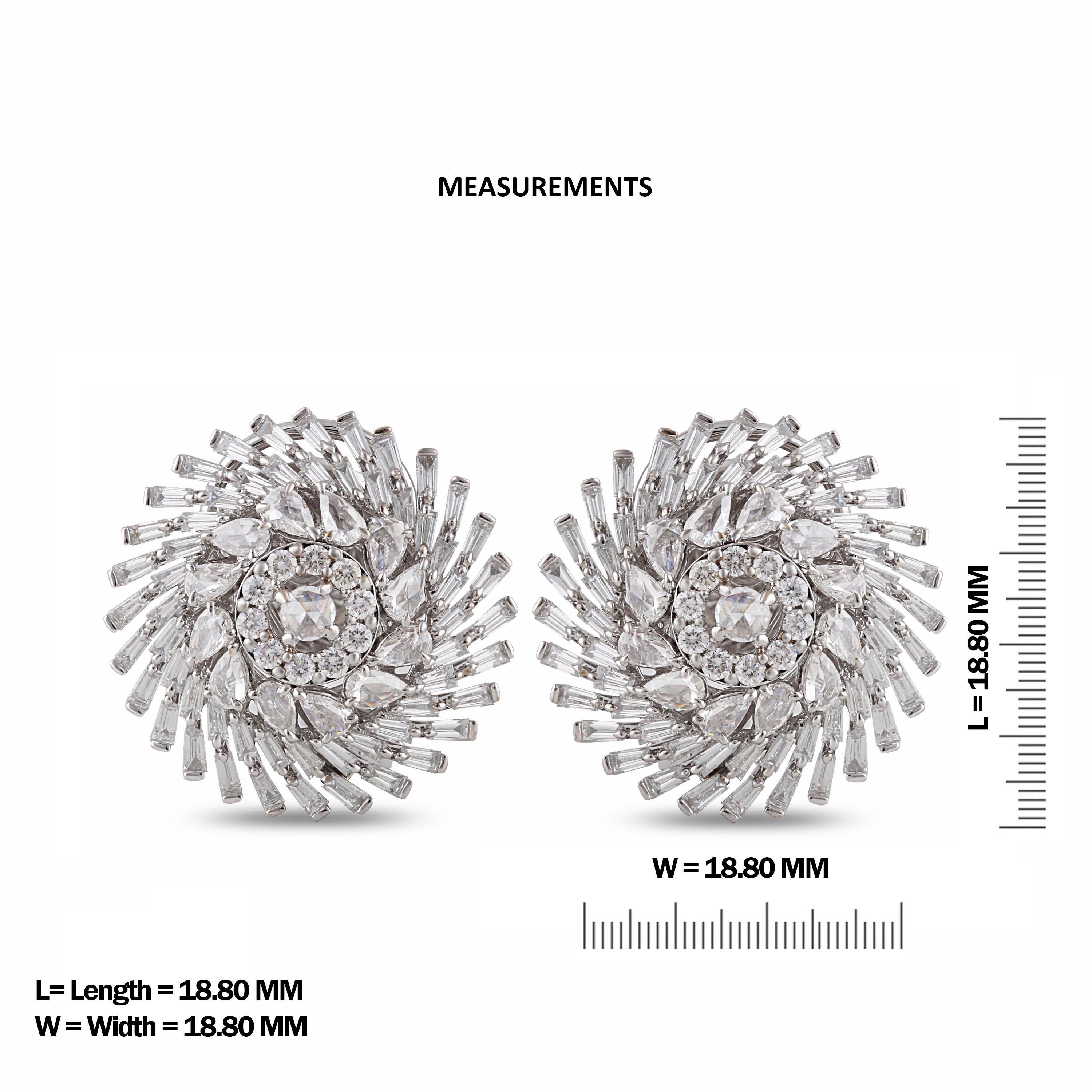 Moderne Studio Rêves Diamonds Boucles d'oreilles Snowflakes en or 18 carats en vente
