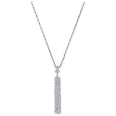 Studio Rêves Drill Diamond Tassel Necklace in 18 Karat White Gold