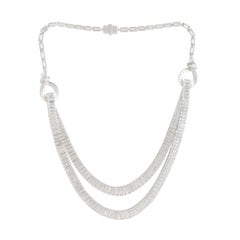 Studio Rêves Eternal Cascade Collana con diamanti baguette in oro bianco 18 carati