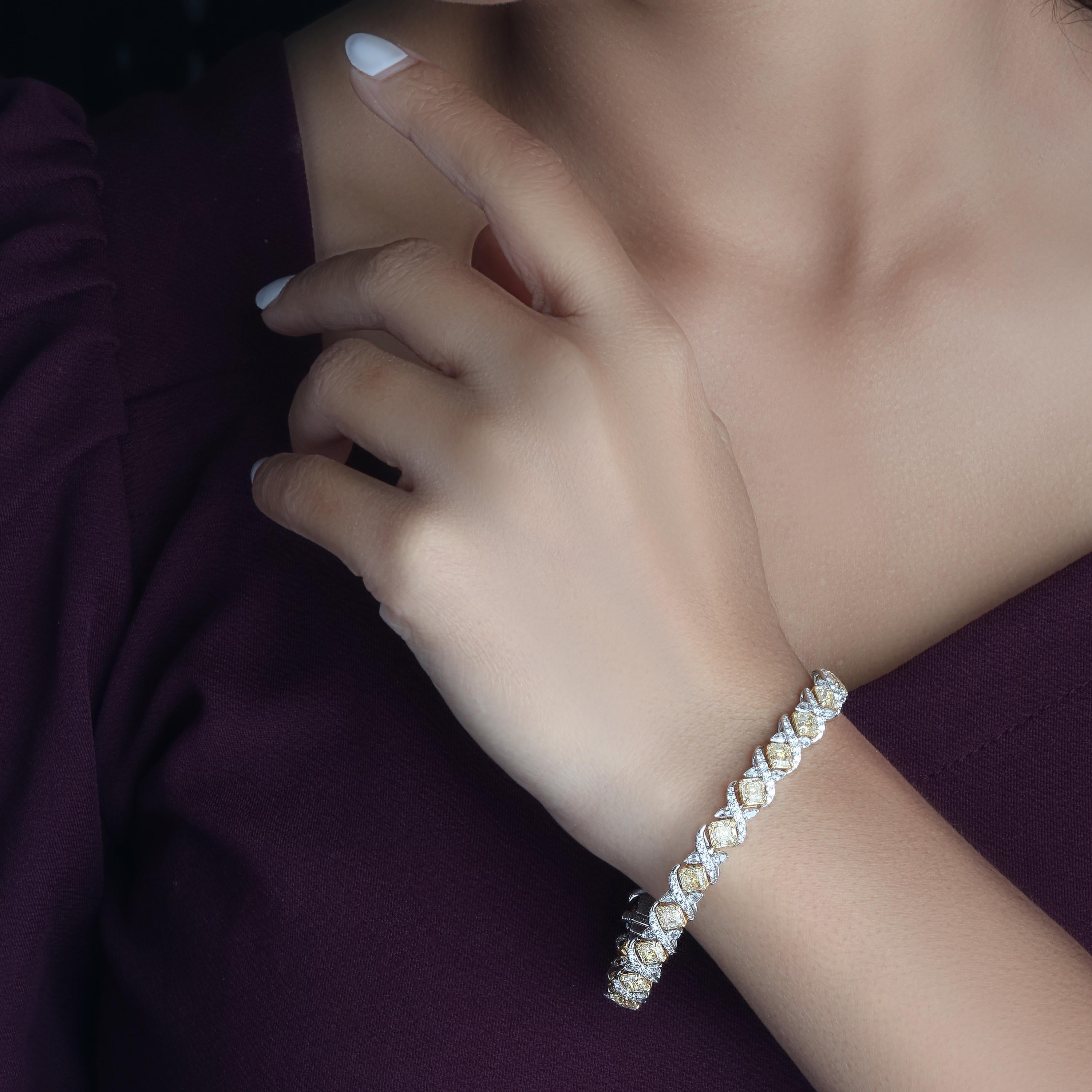 Taille Asscher Studio Rêves Bracelet tennis 