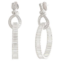 Studio Rêves Eternal Knot Baguette Diamond Drop Earrings in 18kt White Gold Studio Rêves Eternal Knot Baguette Diamond Drop Earrings in 18kt White Gold