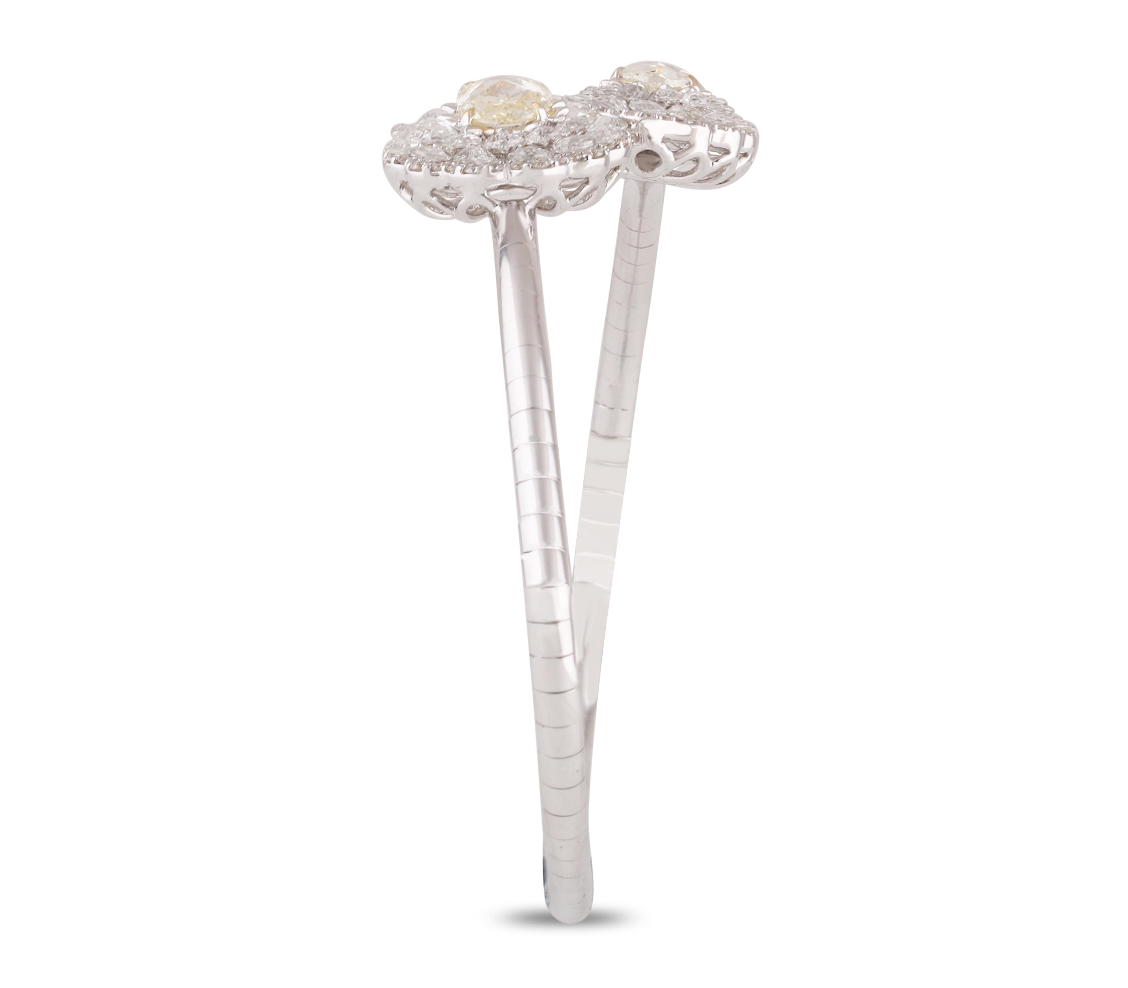 Studio Rêves Florales Diamantarmband mit Rosenschliff aus 18 Karat Gold im Angebot 3