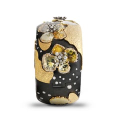 Studio Rêves Golden Bloom Diamond Cuff Bracelet in 18 Karat Gold and Titanium