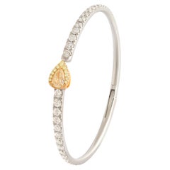 Studio Rêves "Golden Glow" Yellow Pear and White Diamond Bracelet in 18k Gold