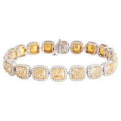 Bracelet Halo of Sunshine de Studio Rêves avec diamants coussins jaunes en or 18K