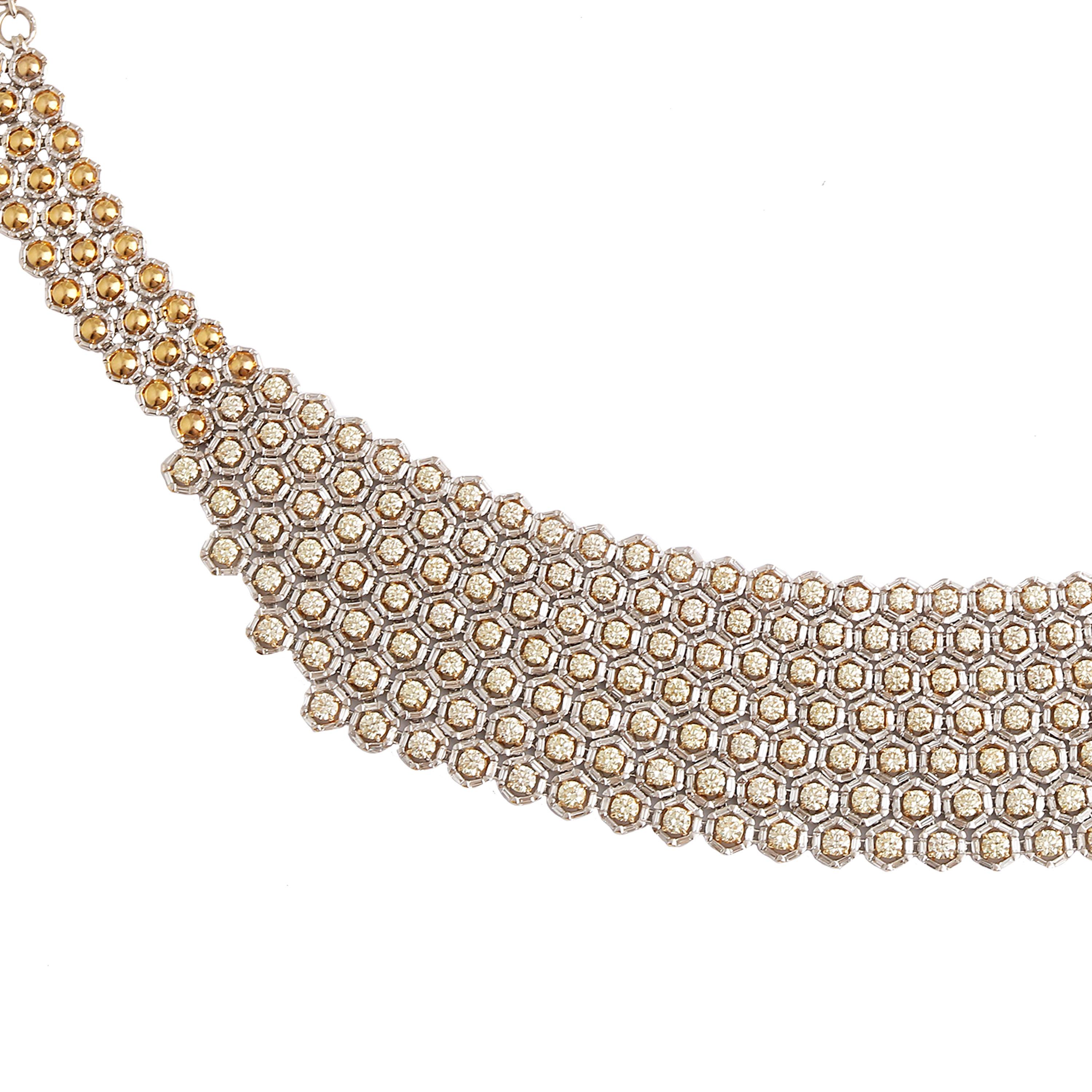 Studio Rêves Collier ras du cou en or 18 carats, inspiré du peigne à miel et orné de diamants Pour femmes en vente