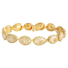 Studio Rêves Luminance Golden Tennis Bracelet in 18 Karat White and Yellow Gold