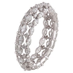 Studio Rêves: fascia con diamante bianco rotondo e marquise in oro bianco 18 kt.