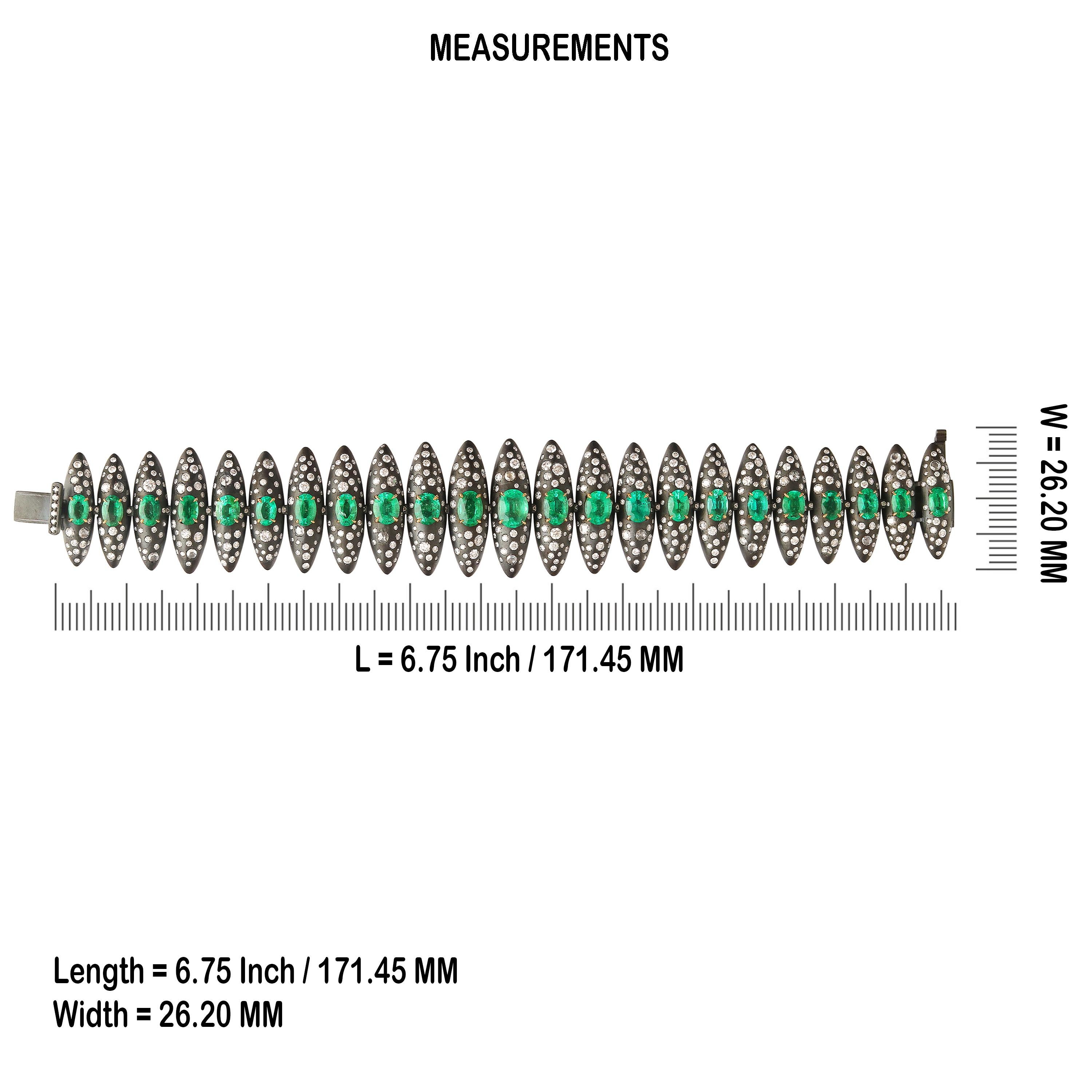 Studio Rêves Pulsera Esmeralda Constelación Medianoche de oro y titanio en venta 2