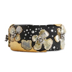 Studio Rêves Midnight Garden Diamond Cuff Bracelet in Gold & Titanium