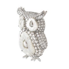 Studio Rêves Nocturne Broche hibou en diamant en titane