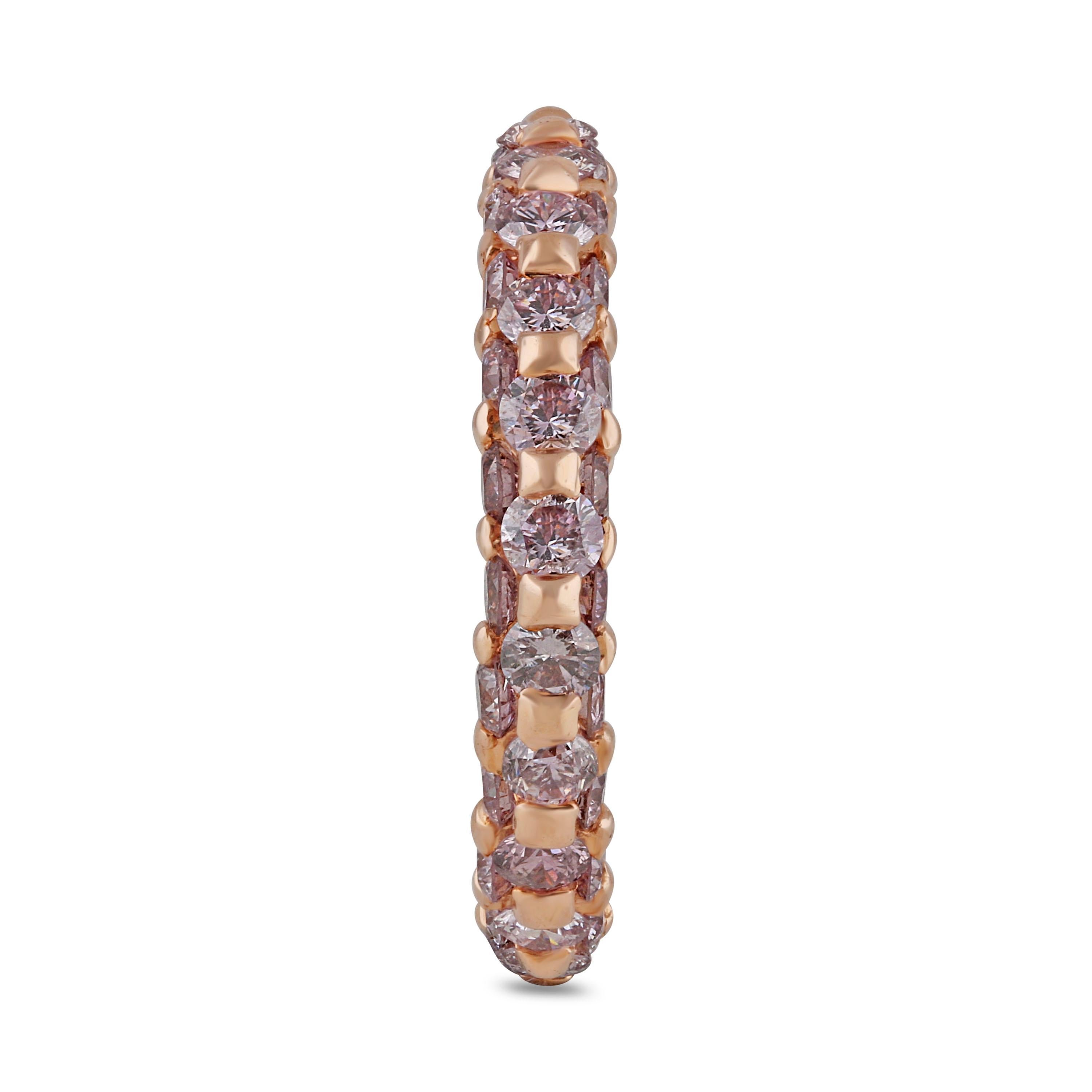 Taglio rotondo Studio Rêves Pink Diamond con borchie a forma di rosa in oro rosa 18 carati in vendita