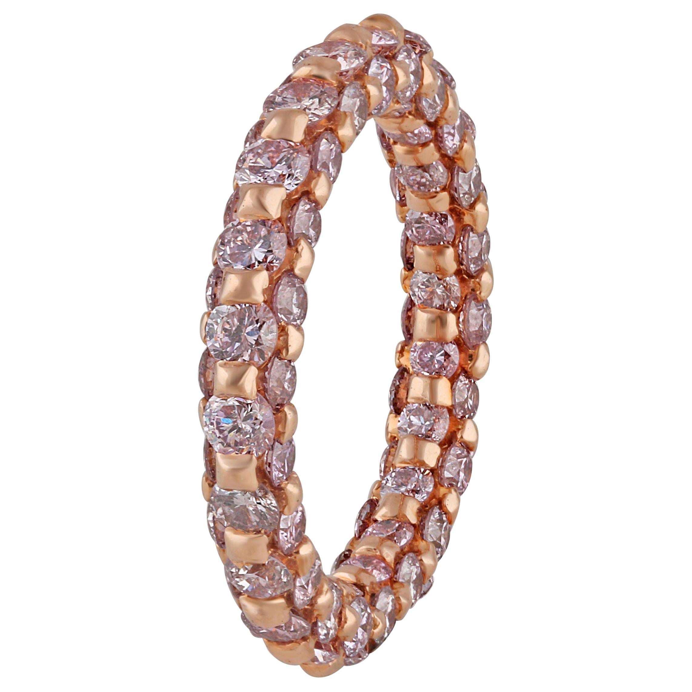Studio Rêves Pink Diamond con borchie a forma di rosa in oro rosa 18 carati in vendita