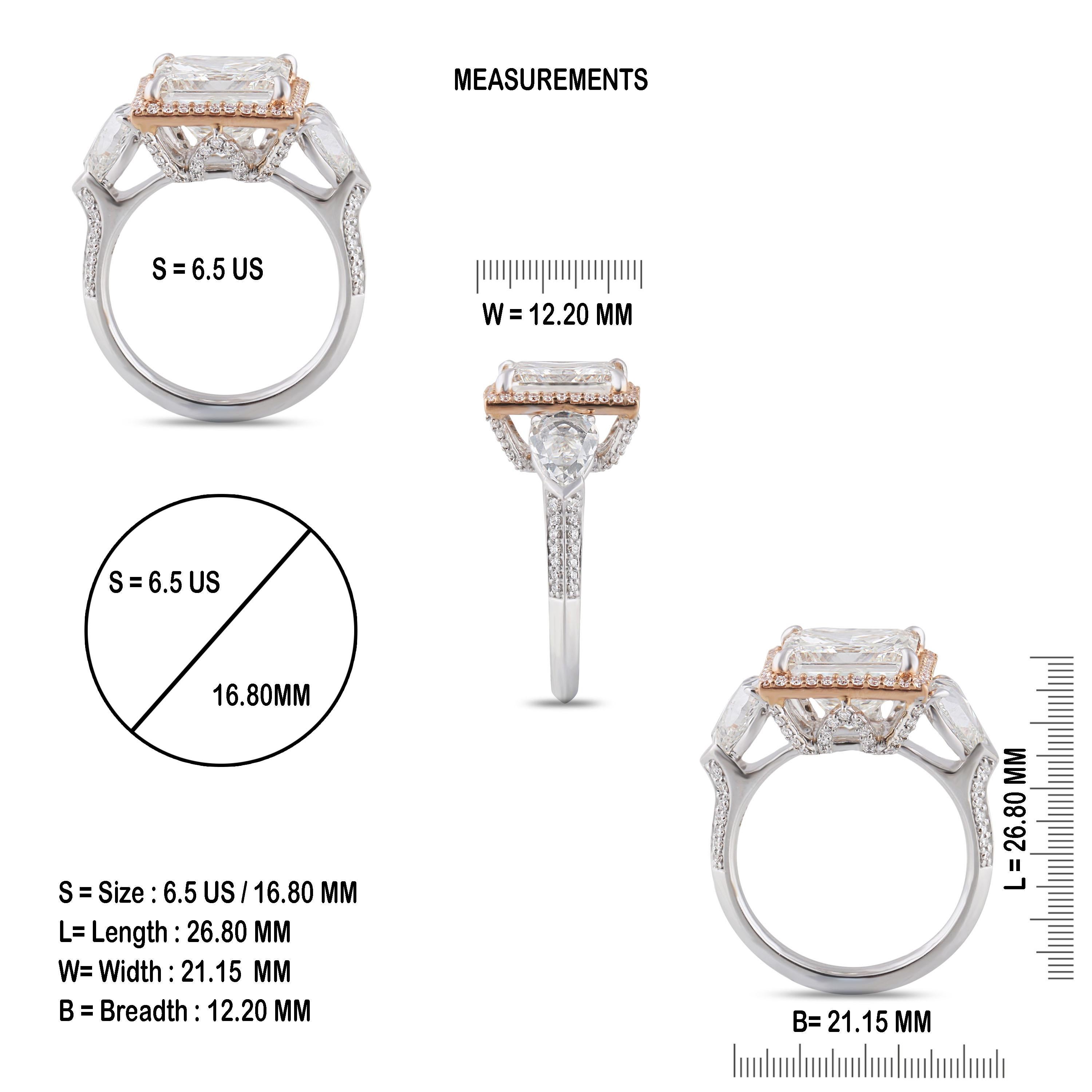 Studio Rêves Princess Diamond Ring in 18 Karat Gold In New Condition For Sale In Mumbai, Maharashtra