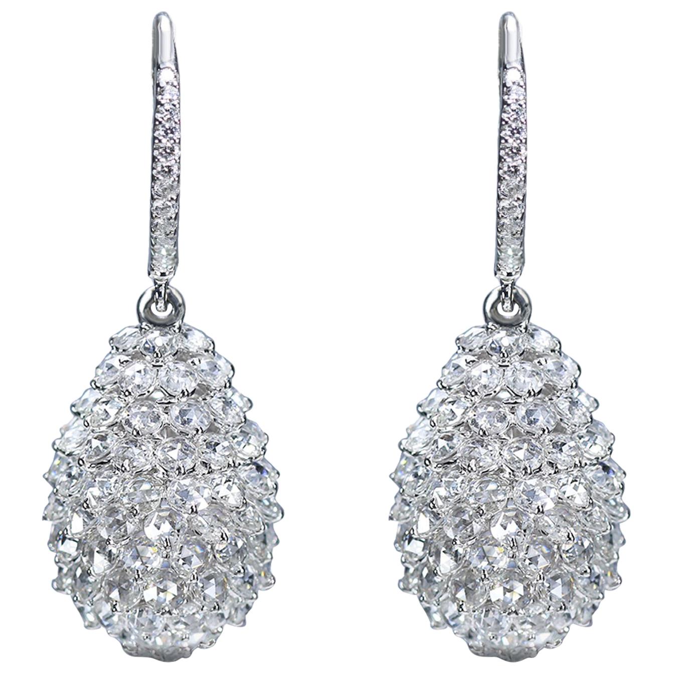 Studio Rêves Rose cut Diamond Pineapple Earrings