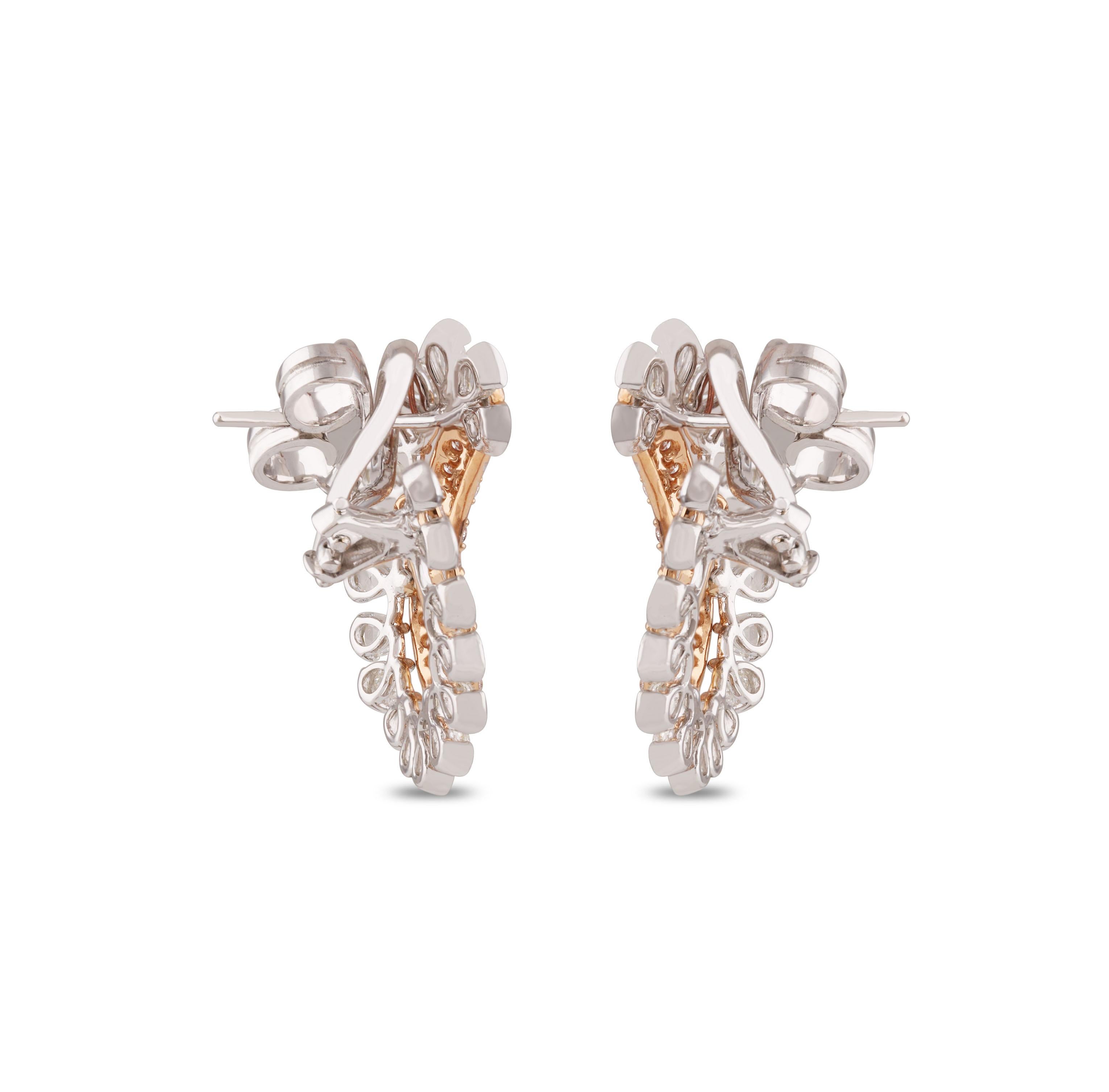 Studio Rêves Rosecut Orecchini contemporanei con diamante in oro 18 carati in vendita 1
