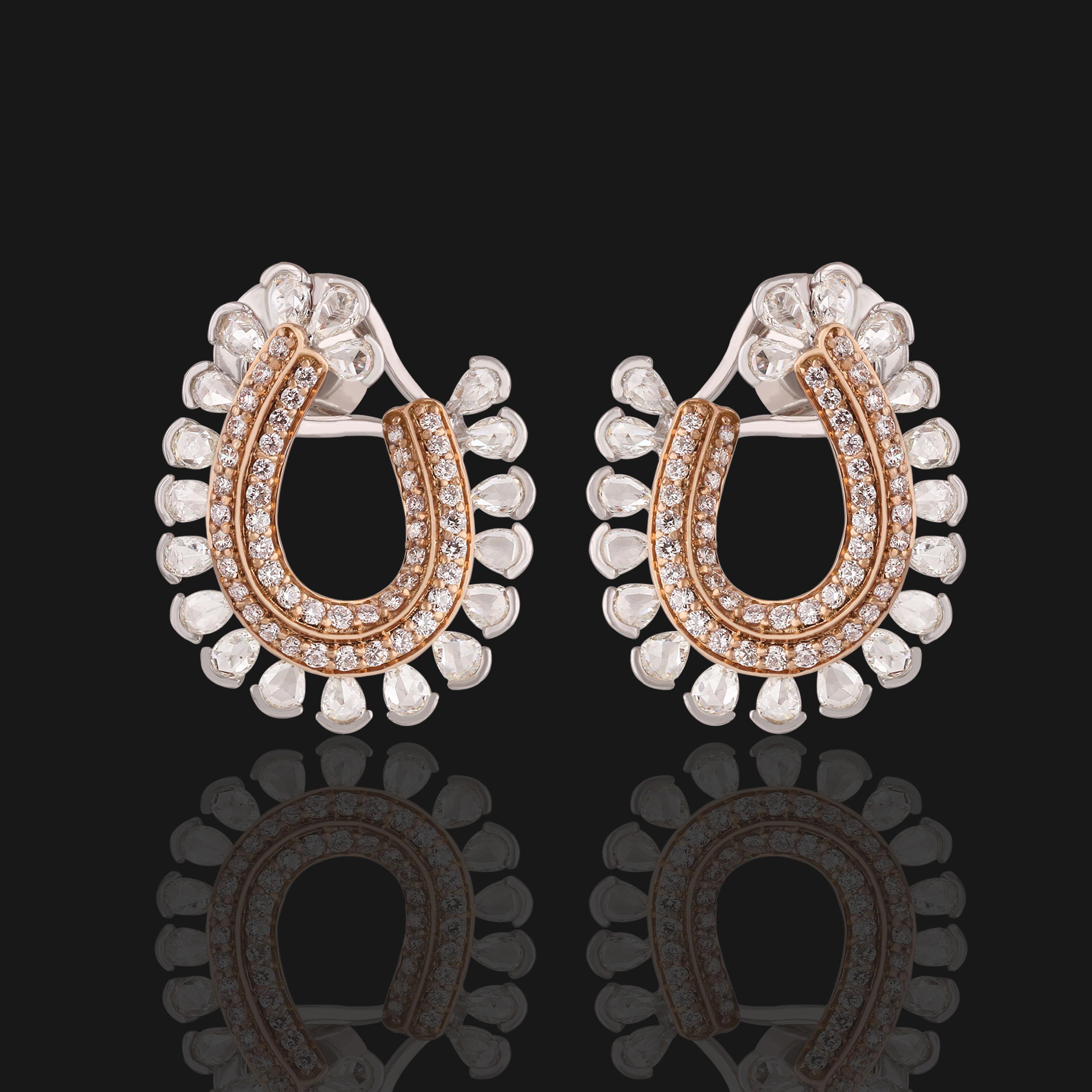 Studio Rêves Rosecut Orecchini contemporanei con diamante in oro 18 carati in vendita 3