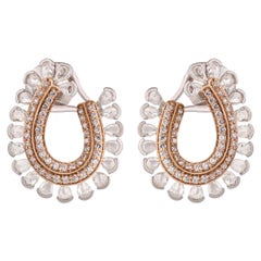 Studio Rêves Rosecut Diamond Contemporary Earrings in 18 Karat Gold