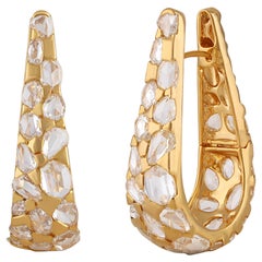 Studio Rêves Rosecut Diamond Hoops in 18 Karat Yellow Gold