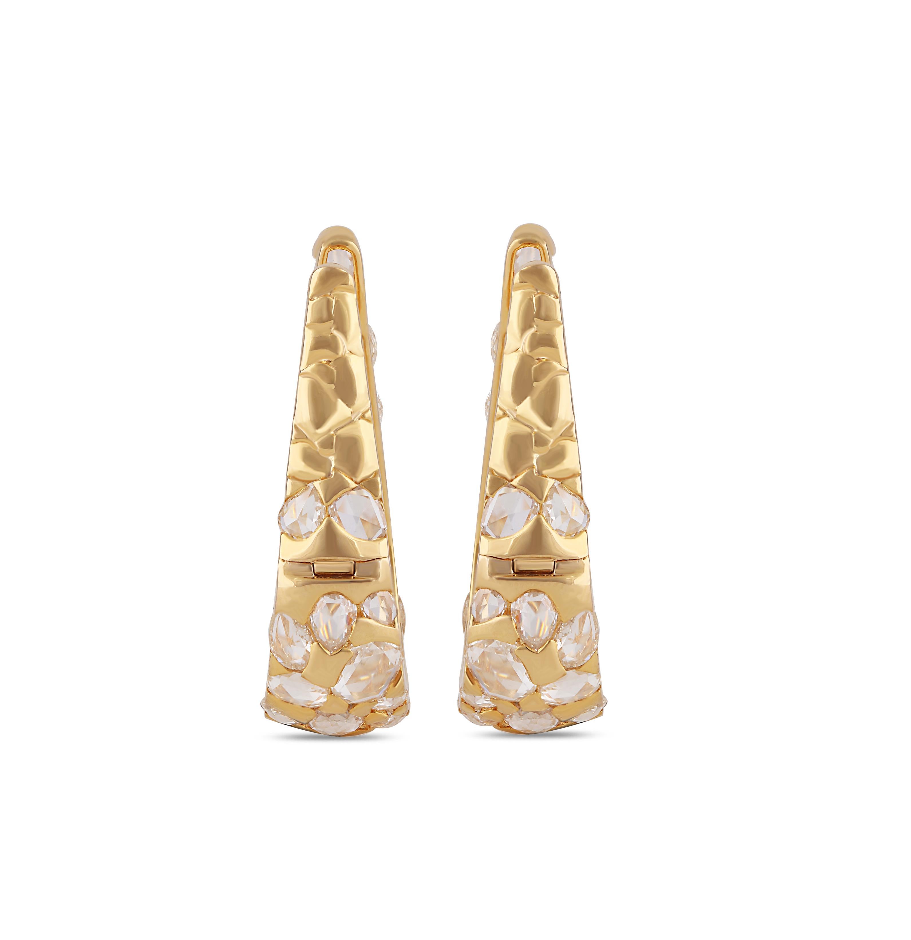 Donna Studio Rêves Rosecut - cerchi con diamanti in oro giallo 18 carati in vendita