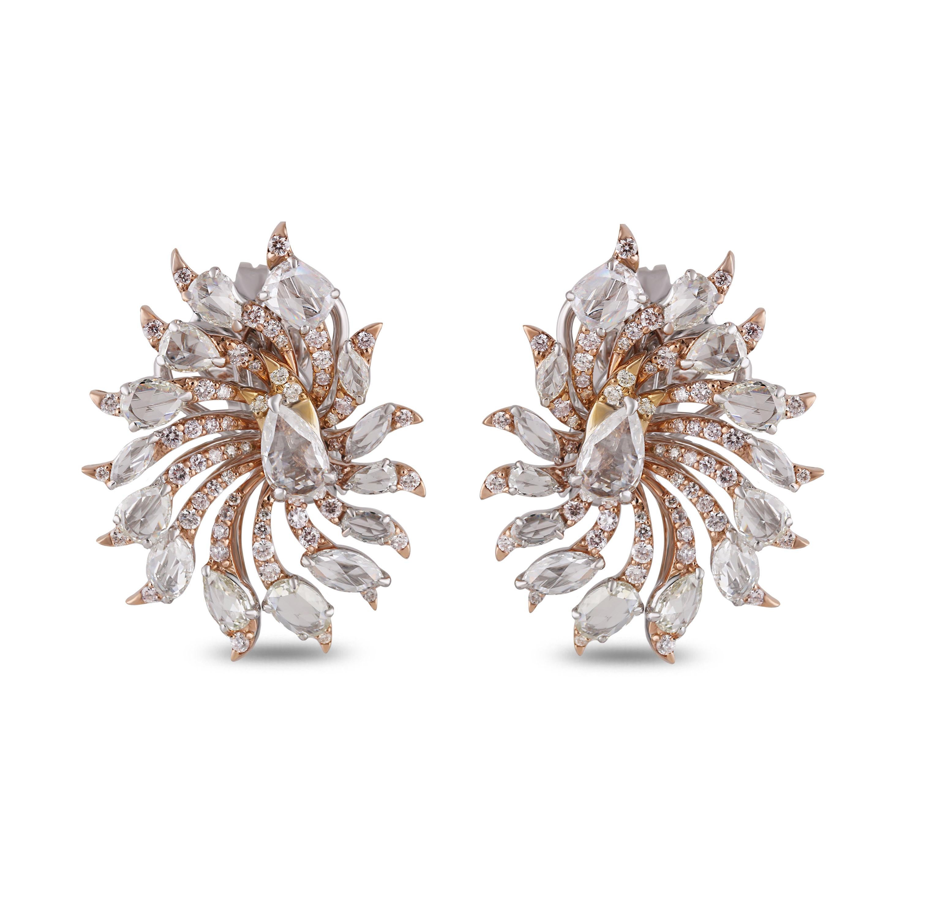 Donna Studio Rêves Rosecut Floret Orecchini con perno in oro 18 carati in vendita