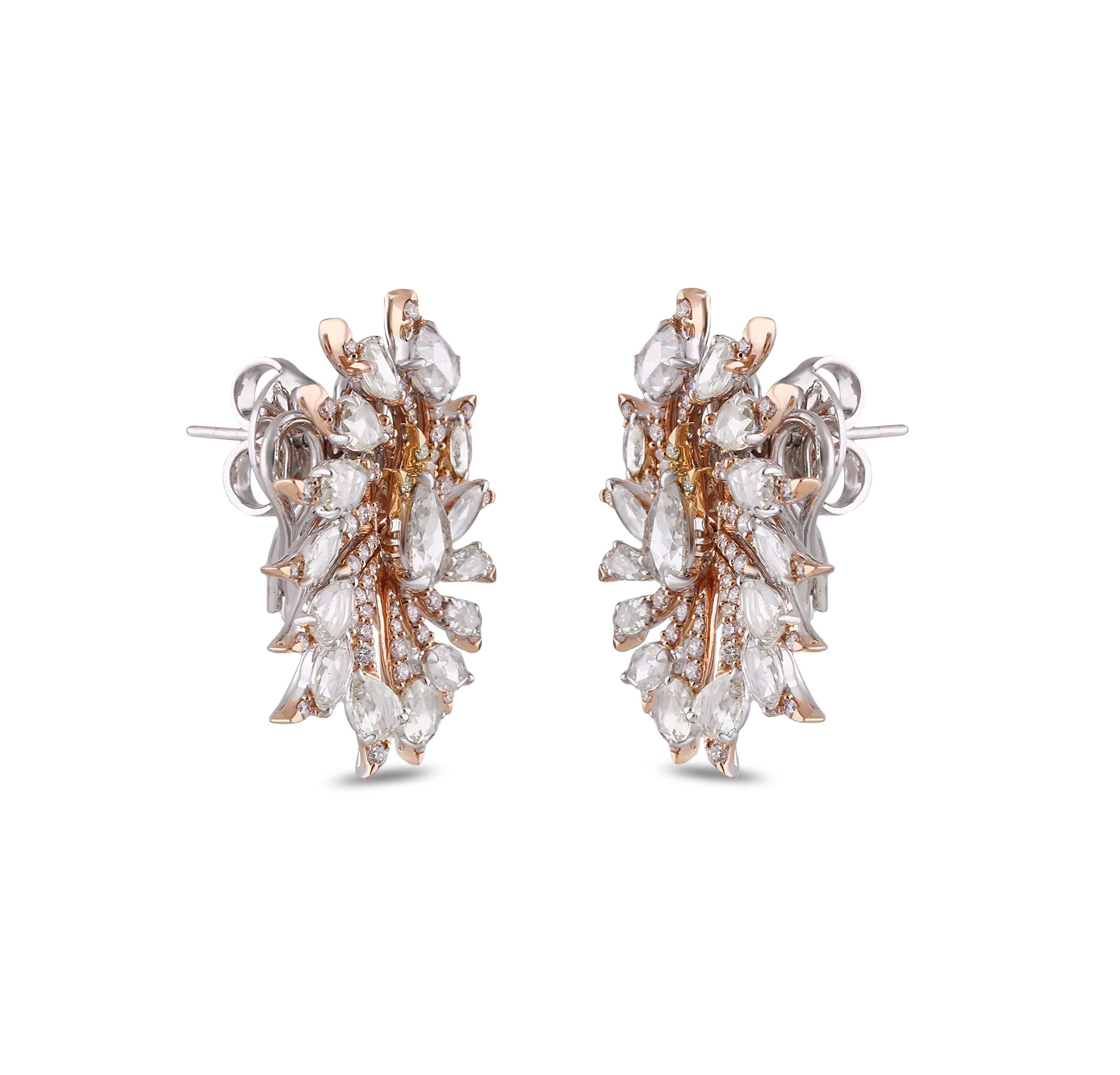 Studio Rêves Rosecut Floret Orecchini con perno in oro 18 carati in vendita 1