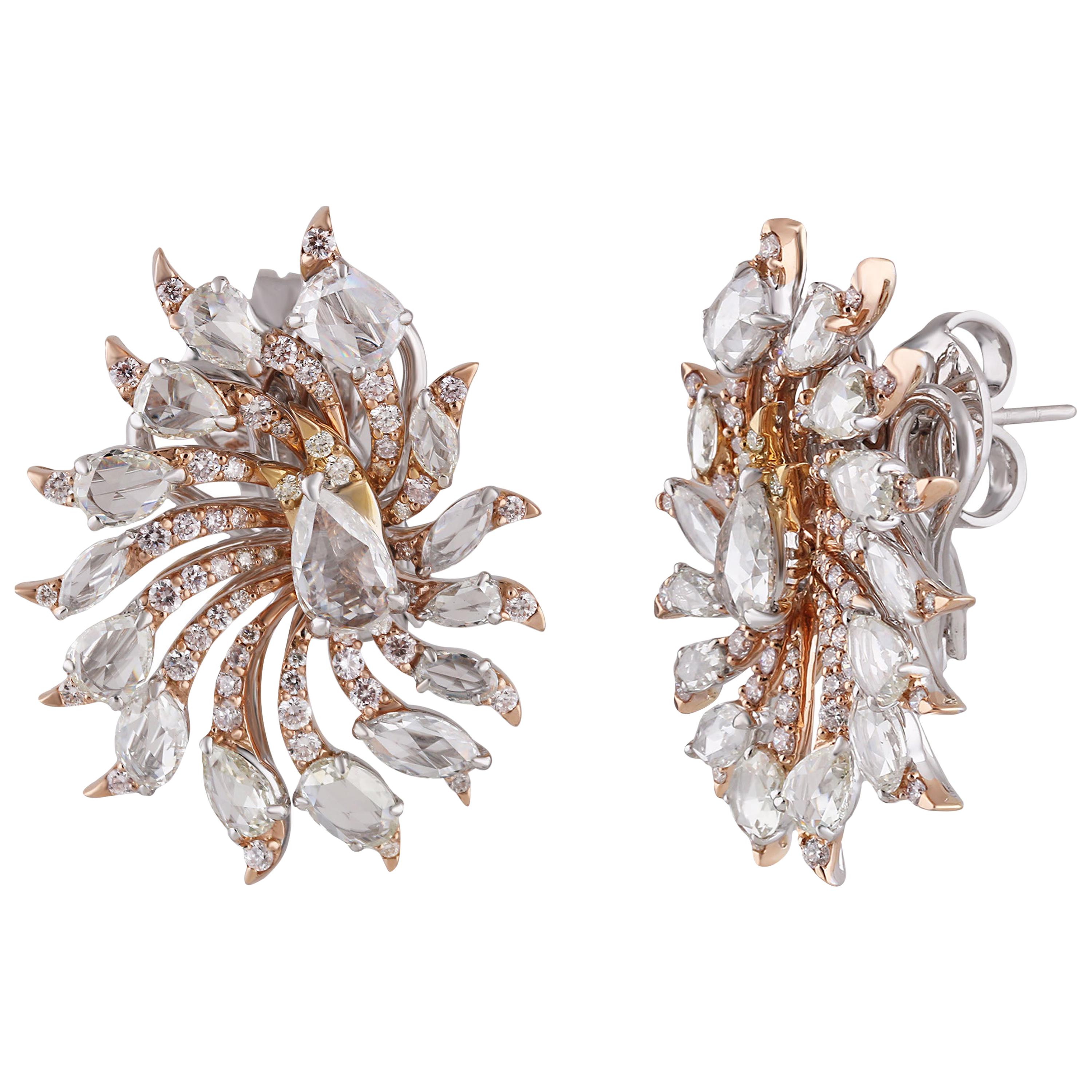 Studio Rêves Rosecut Floret Orecchini con perno in oro 18 carati in vendita