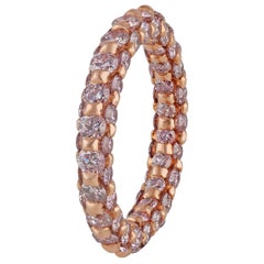 Studio Rêves Rosy Band Ring with Pink Diamonds in 18 Karat Gold