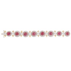 Studio Rêves Royal Ruby Blossom Diamond Tennis-Armband aus 18 Karat Weißgold