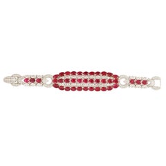 Studio Rêves Rubis Impériale Tennisarmband aus Rubin und Diamanten in 18-karätigem Gold