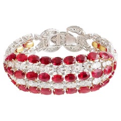 Studio Rêves Rubis Impériale Tennisarmband aus Rubin und Diamanten in 18-karätigem Gold