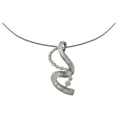 Studio Rêves S-Shaped Diamond Pendant in 18 Karat White Gold